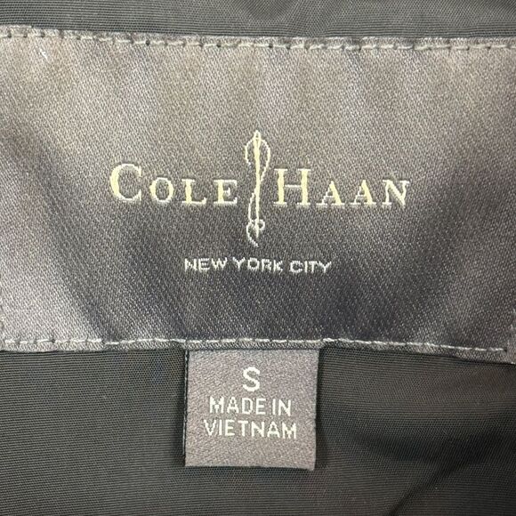 Cole Haan Black Packable Rain Jacket Convertible Hood S - Picture 3 of 12
